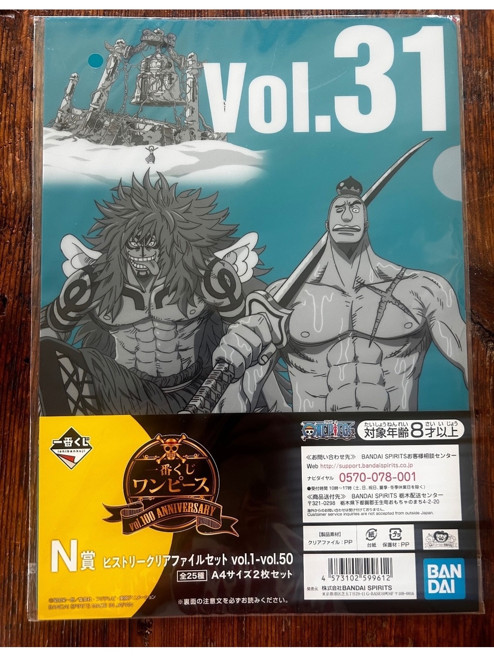 One Piece 20th Anniversary Clear File Vol. 31 N Prize Set of 2 A4 Size